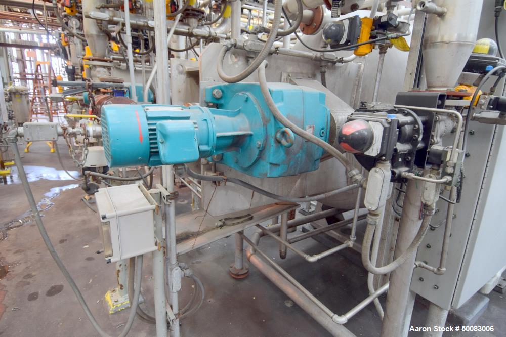 Used LFC Lochem Roto Jet Wet Cake Discharge Filter, Approximate 990 Square Feet Filter Area, Model RJWCD 92/1200/44 DC, Duplex Stainless Steel. Approximate (44) 1200mm (47.2") diameter vertical filte...