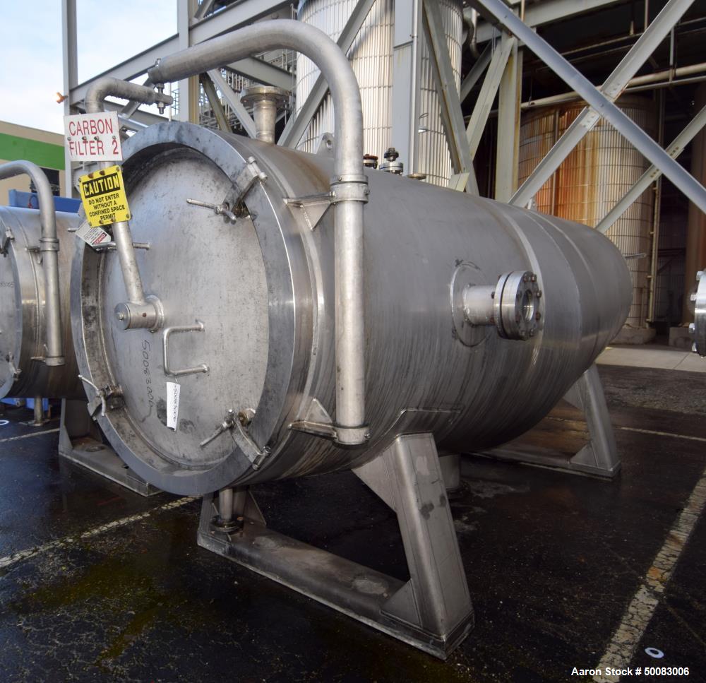 Used LFC Lochem Roto Jet Wet Cake Discharge Filter, Approximate 990 Square Feet Filter Area, Model RJWCD 92/1200/44 DC, Duplex Stainless Steel. Approximate (44) 1200mm (47.2") diameter vertical filte...
