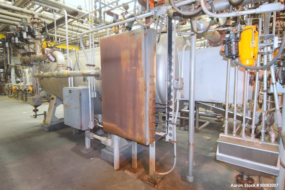 Used Mahle Industrial Filtration LFC Lochem Roto Jet Wet Cake Discharge Filter, Approximate 990 Square Feet Filter Area, Model RJWCD 92/1200/44 DC, 316L Stainless Steel. Approximate (44) 1200mm (47.2...
