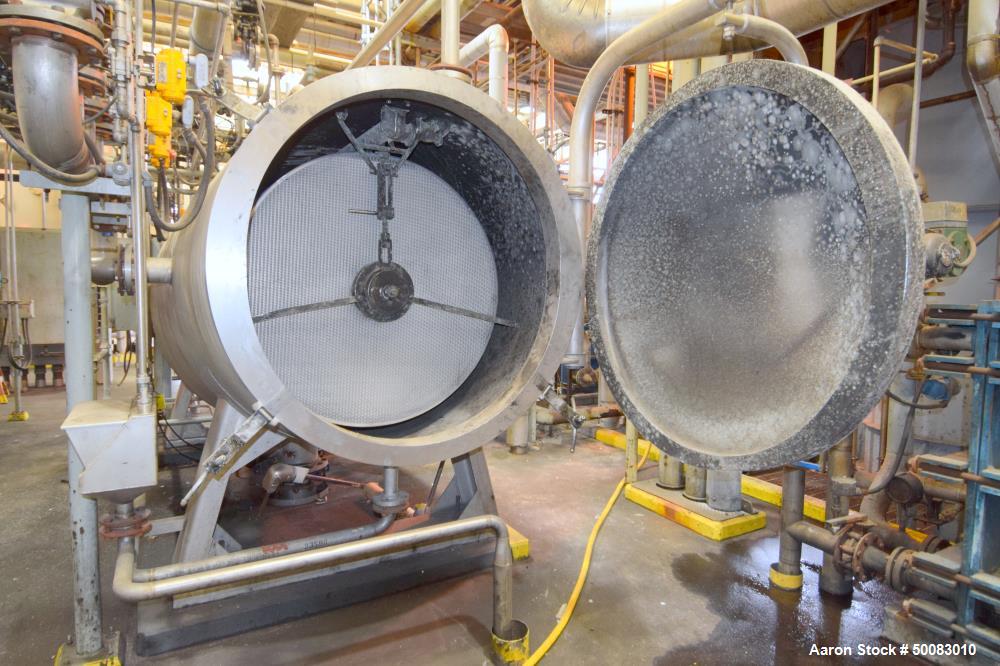 Used AMA Filter Group LFC Lochem Roto Jet Wet Cake Discharge Filter, Approximate 990 Square Feet Filter Area, Model RJWCD 92/1200/44 DC, 316L Stainless Steel. Approximate (44) 1200mm (47.2") diameter...