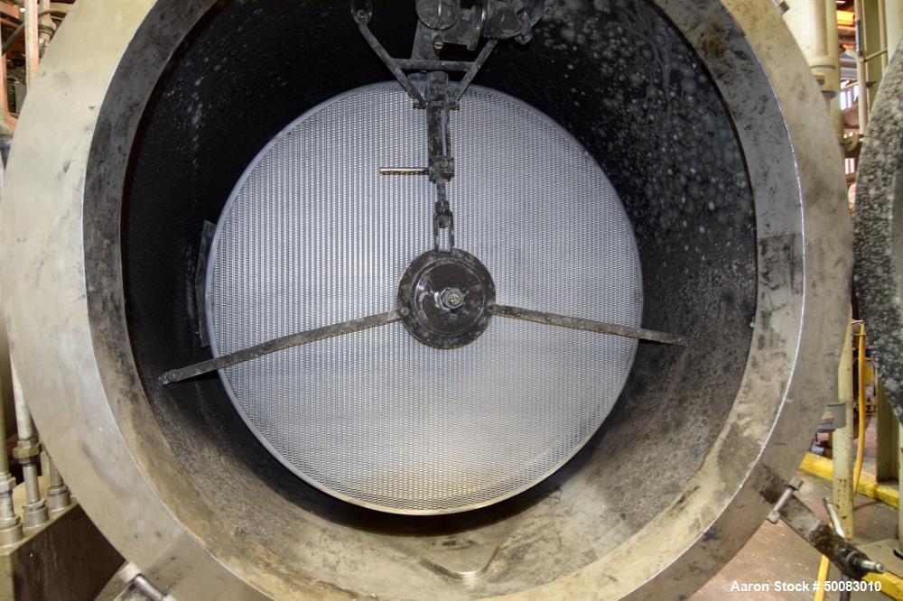 Used AMA Filter Group LFC Lochem Roto Jet Wet Cake Discharge Filter, Approximate 990 Square Feet Filter Area, Model RJWCD 92/1200/44 DC, 316L Stainless Steel. Approximate (44) 1200mm (47.2") diameter...