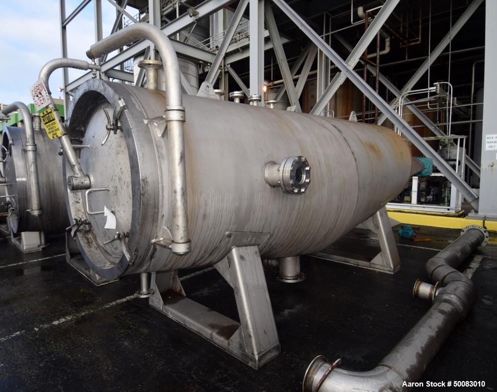 Used AMA Filter Group LFC Lochem Roto Jet Wet Cake Discharge Filter, Approximate 990 Square Feet Filter Area, Model RJWCD 92/1200/44 DC, 316L Stainless Steel. Approximate (44) 1200mm (47.2") diameter...