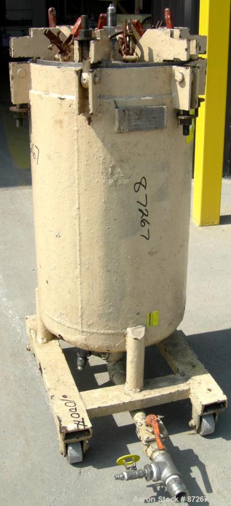 USED: Niagara horizontal plate filter, model 18-16-D, 316 stainless steel. 28.62 square feet filter area, 3.88 cubic feet cake capacity. Vertical carbon steel jacketed tank 20" diameter x 40" deep, r...