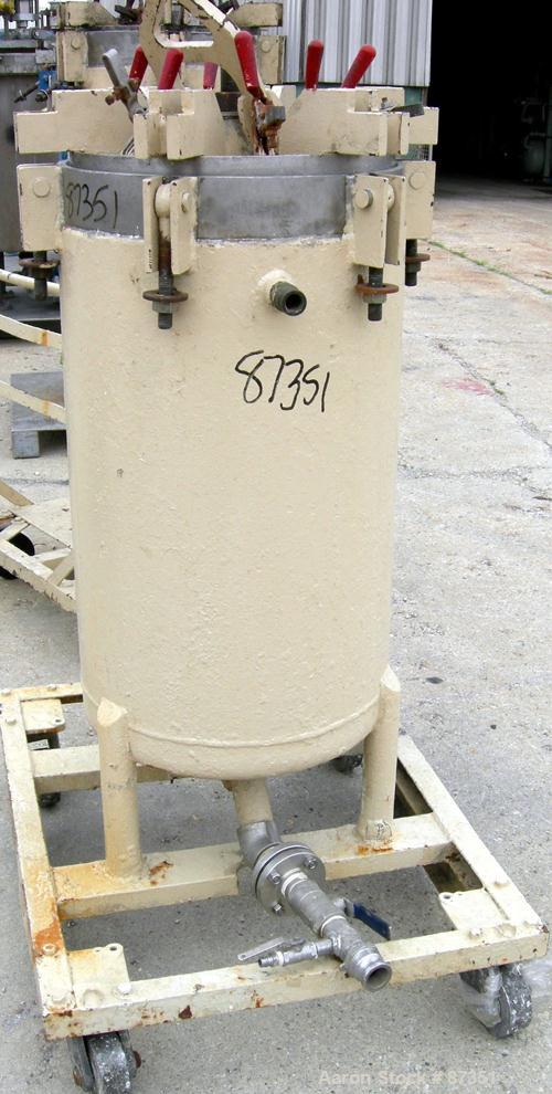 USED: Niagara horizontal plate filter, model 18-16-D, 316 stainless steel. 29.85 square feet filter area, 3.87 cubic feet cake capacity. Vertical tank 20" diameter x 34" deep, internal rated 75 psi. ...