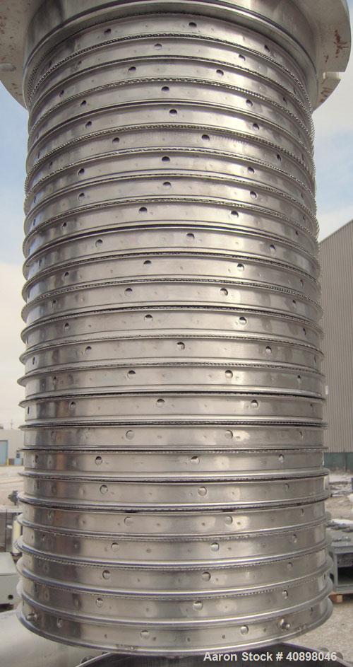 Used Niagara Horizontal Plate Filter, Model 18-24-S7J, 316 stainless steel. 44.78 square feet filter area, 3.24 cubic feet cake capacity. Vertical tank 20" diameter x 39" deep, internal rated fv-100 ...