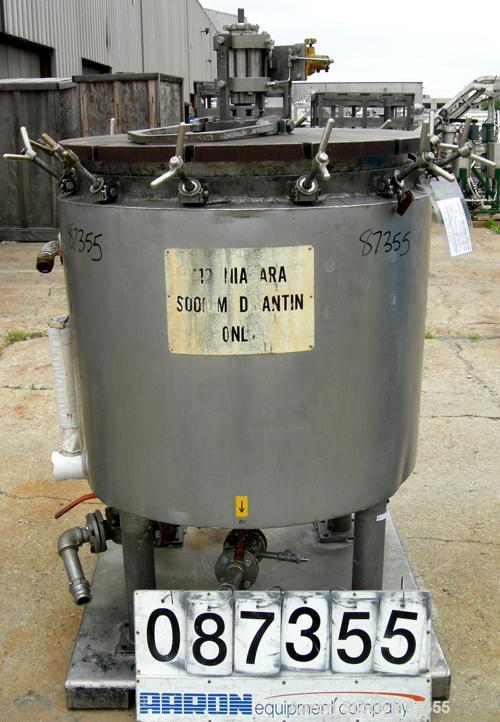 USED: Niagara horizontal plate filter, model 33-12D, 316L stainless steel. 74.44 square feet filter area, 10.08 cubic feet cake capacity. Vertical tank 36" diameter x 40" deep, internal rated 75 psi ...