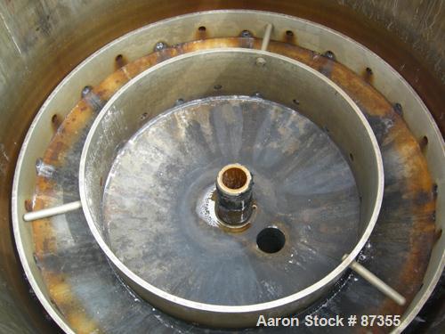 USED: Niagara horizontal plate filter, model 33-12D, 316L stainless steel. 74.44 square feet filter area, 10.08 cubic feet cake capacity. Vertical tank 36" diameter x 40" deep, internal rated 75 psi ...