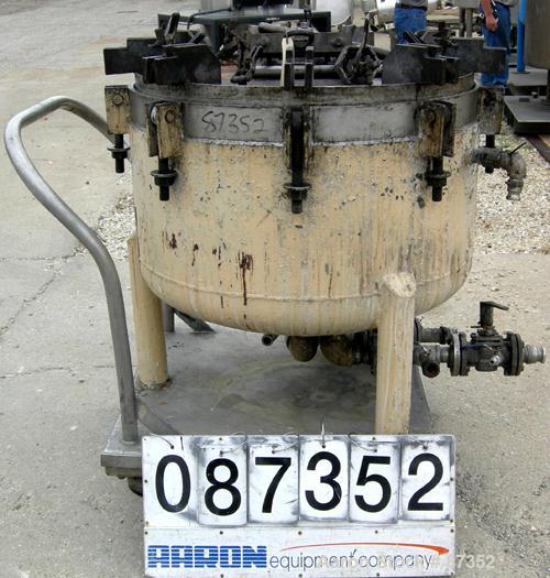 USED: Niagara horizontal plate filter, model 33-8D-S/J, 316 stainless steel. 50.80 square feet filter area, 6.61 cubic feet cake capacity. Vertical tank 36" diameter x 20" deep, internal rated 75 psi...