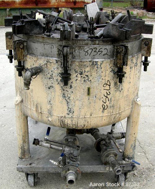 USED: Niagara horizontal plate filter, model 33-8D-S/J, 316 stainless steel. 50.80 square feet filter area, 6.61 cubic feet cake capacity. Vertical tank 36" diameter x 20" deep, internal rated 75 psi...