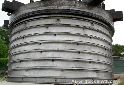 USED: Niagara horizontal plate filter, model 33-8D-S/J, 316 stainless steel. 50.80 square feet filter area, 6.61 cubic feet cake capacity. Vertical tank 36" diameter x 20" deep, internal rated 75 psi...