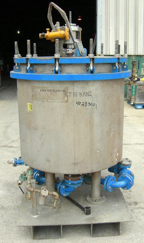 Used Niagara Horizontal Plate Filter, Hastelloy C-276, approximately 74 square feet of filter area.  Vertical tank 36 1/2" diameter x 32 1/2" deep, internal rated 100/FV @ 320 degrees F, 304 stainles...