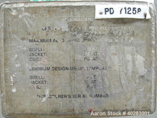 Used Niagara Horizontal Plate Filter, Hastelloy C-276, approximately 74 square feet of filter area.  Vertical tank 36 1/2" diameter x 32 1/2" deep, internal rated 100/FV @ 320 degrees F, 304 stainles...