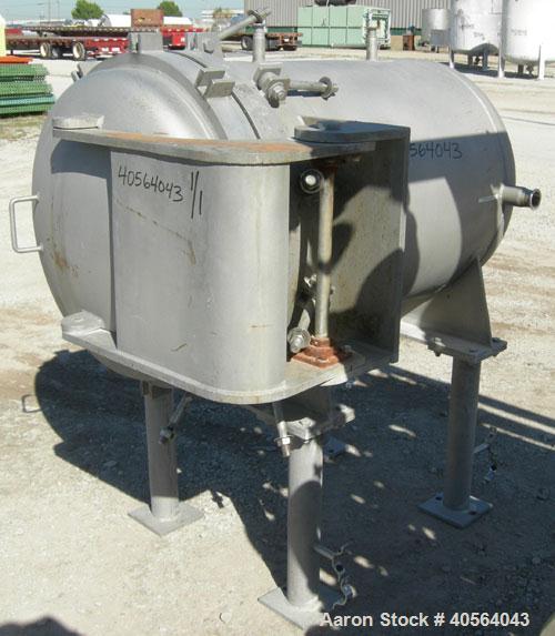 Used General Filtration Vertical Leaf Pressure Filter, 304 stainless steel. Horizontal tank 30" diameter x 36" long, dished ends, (1) hinged, rated 75 psi at 200 deg.f..(8) 18 3/4" tall x 37" long x ...
