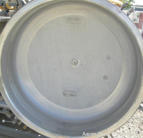 Used General Filtration Vertical Leaf Pressure Filter, 304 stainless steel. Horizontal tank 30" diameter x 36" long, dished ends, (1) hinged, rated 75 psi at 200 deg.f..(8) 18 3/4" tall x 37" long x ...