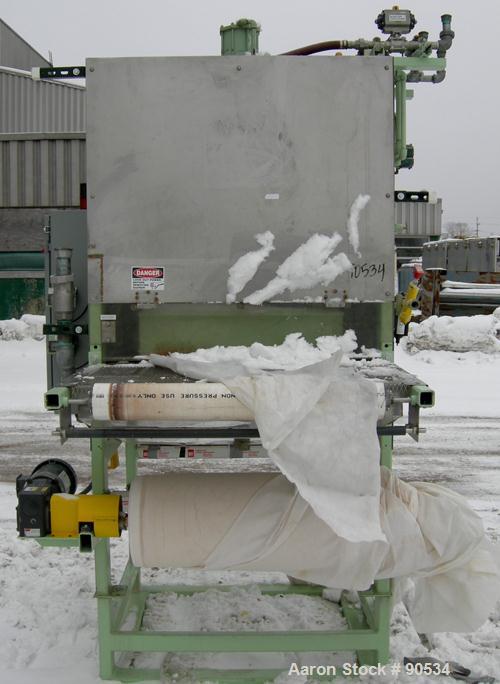 Used: Oberlin automatic pressure filter, model HB, stainless steel, and carbon steel construction.7 square feet filter area. Approximate press area 32" x 42".Bottom discharge pan. Cloth advance drive...
