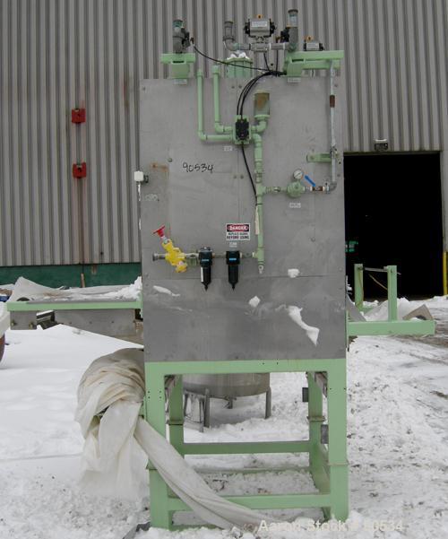 Used: Oberlin automatic pressure filter, model HB, stainless steel, and carbon steel construction.7 square feet filter area. Approximate press area 32" x 42".Bottom discharge pan. Cloth advance drive...