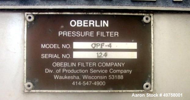 Used Oberlin Fully Automatic Filter, Model OPF-4.