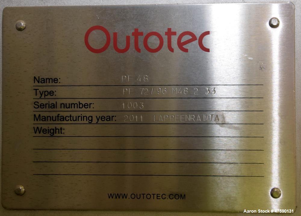 Unused- Outotec PF 48 Series Horizontal Plate Type Automatic Pressure Filter, Type PF 72/96 M48 2 33, 316L Stainless steel. Filter series for mining & metallurgy. Filtration area 72 square meter (exp...