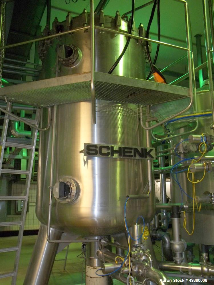 Used Schenk Kieselgur" filtration system, type HF-STR60-C3. 304 stainless steel on product contact parts. 500 HL capacity. Complete with infrastructure. Serial # 2157. New 1996. Incl. tank and instrs...