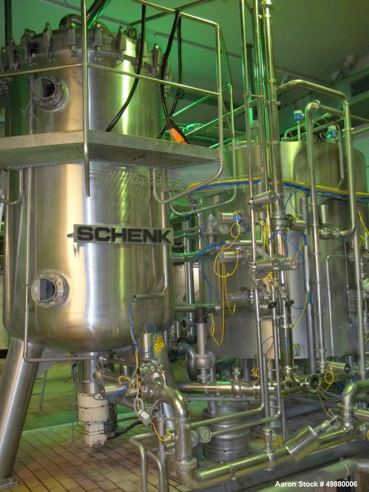 Used Schenk Kieselgur" filtration system, type HF-STR60-C3. 304 stainless steel on product contact parts. 500 HL capacity. Complete with infrastructure. Serial # 2157. New 1996. Incl. tank and instrs...