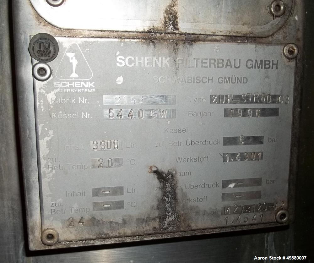 Used Schenk Kieselgur Filtration System, Type HF-STR60-C3.