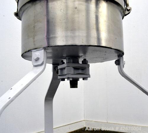 Used Sparkler Filter Horizontal Plate Filter, Model 14-7, 304 Stainless Steel. 6.23 Square feet filter area, 0.229 cubic feet cake capacity. Vertical non-jacketed tank 16" diameter x 8" deep. Bolt-on...
