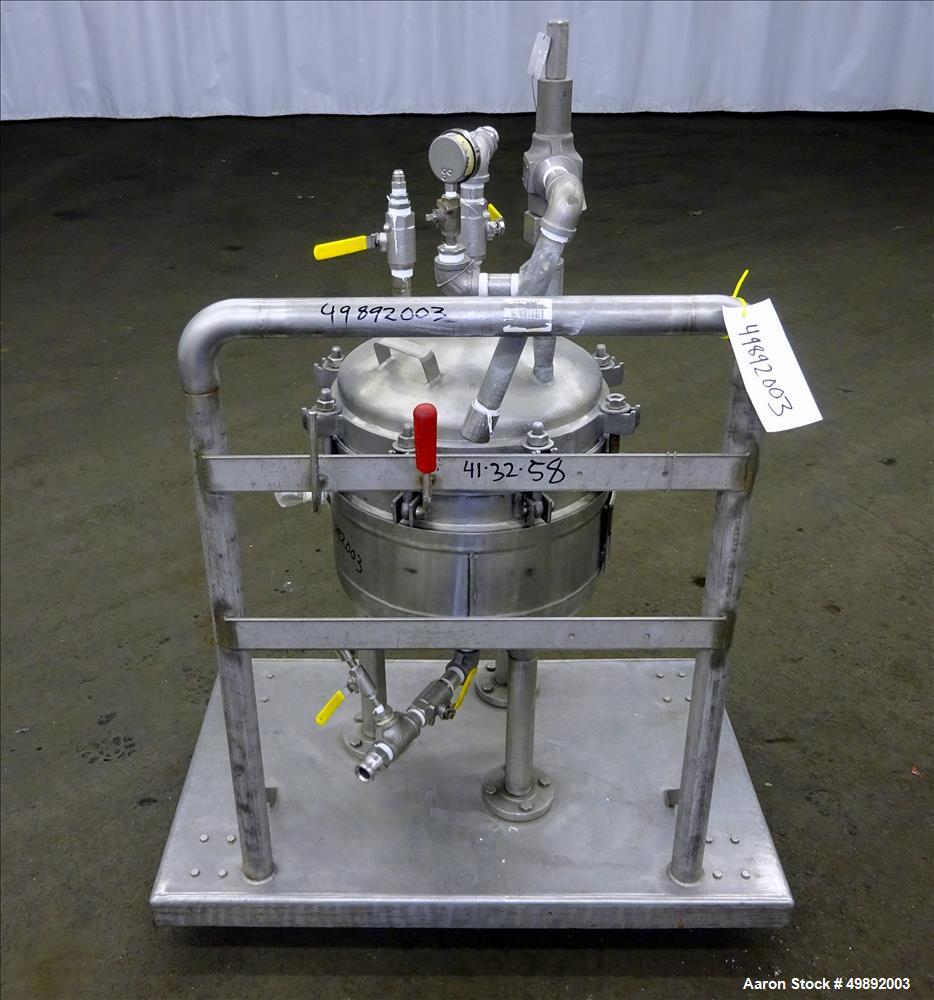 Used Sparkler Filter Inc. Plate Filter, Model 14" Nutsche, 316 Stainless Steel.