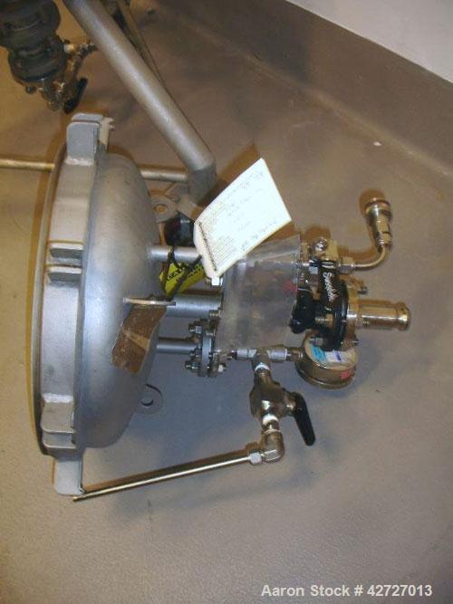 Used Sparkler Filter, Model 14D4, Hastelloy C. 3.52 Square feet surface area, .445 cubic feet cake capacity, rated 100 psi at 350 F internal, 316 stainless steel jacket rated 100 psi at 350 F, (4) 14...