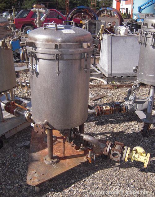 Used Sparkler Horizontal Plate Filter, Model 18-D-12, 316 stainless steel. 19.32 square feet filter area, 2.3 cubic feet cake capacity. Vertical non-jacketed tank 20" diameter x 22" deep, internal ra...