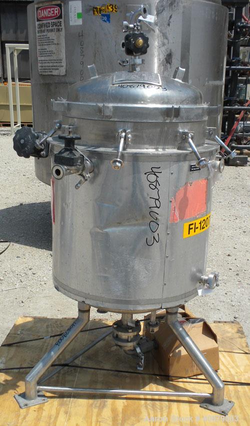Used Sparkler Horizontal Plate Filter, Model 18-D-12, 316 Stainless Steel. Approximately 19.32 square feet filter area, 2.3 cubic feet cake capacity. Vertical tank 20" diameter x 25" deep, internal r...