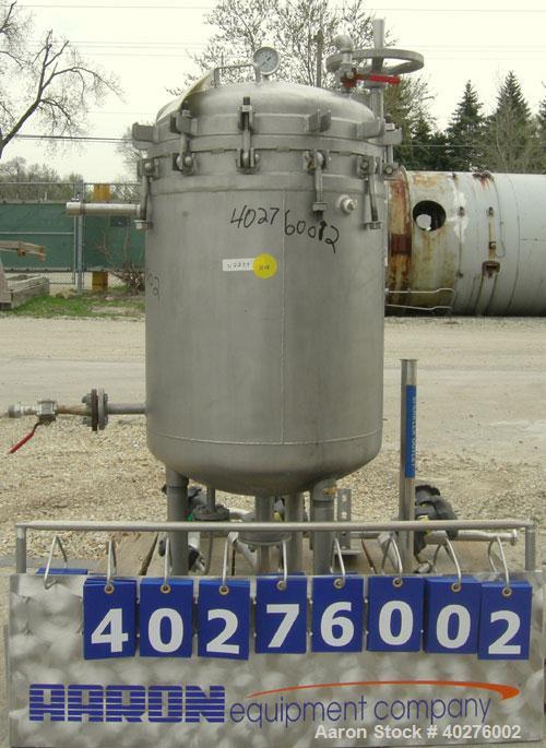 Used Sparkler Filters Inc horizontal plate filter, model 18D10, 316L stainless steel.  Approximate 12.81 square foot filter area, rated 1 gpm per square foot of filter area.  20" diameter x 24 1/2" d...