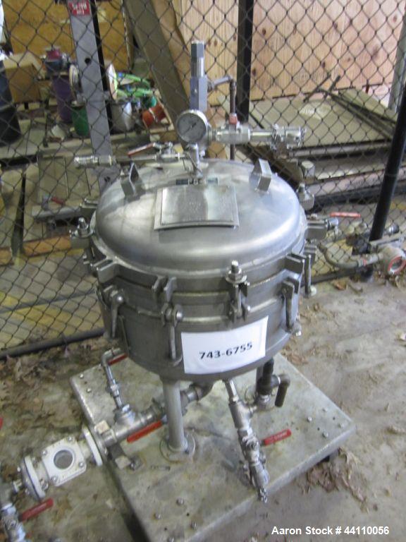 Used Sparkler Filter, 316/304 SS, Model 18D4, Built 1990, S # 22779, NB # 2448, Internal rated 75 @ 350 Jacket rated 75 @ 350.