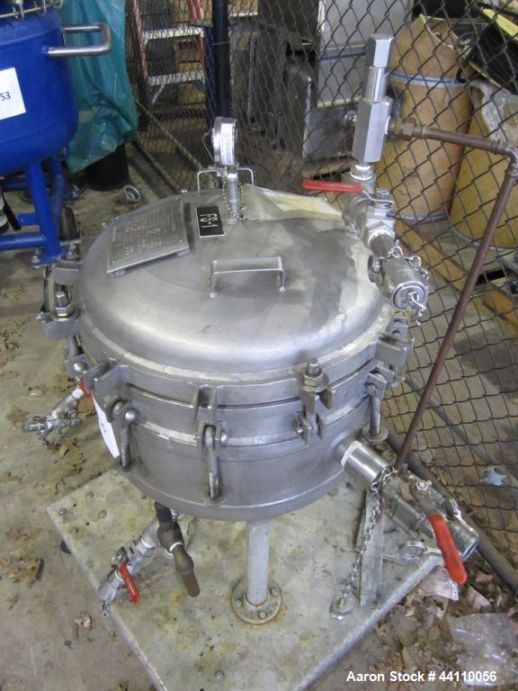 Used Sparkler Filter, 316/304 SS, Model 18D4, Built 1990, S # 22779, NB # 2448, Internal rated 75 @ 350 Jacket rated 75 @ 350.