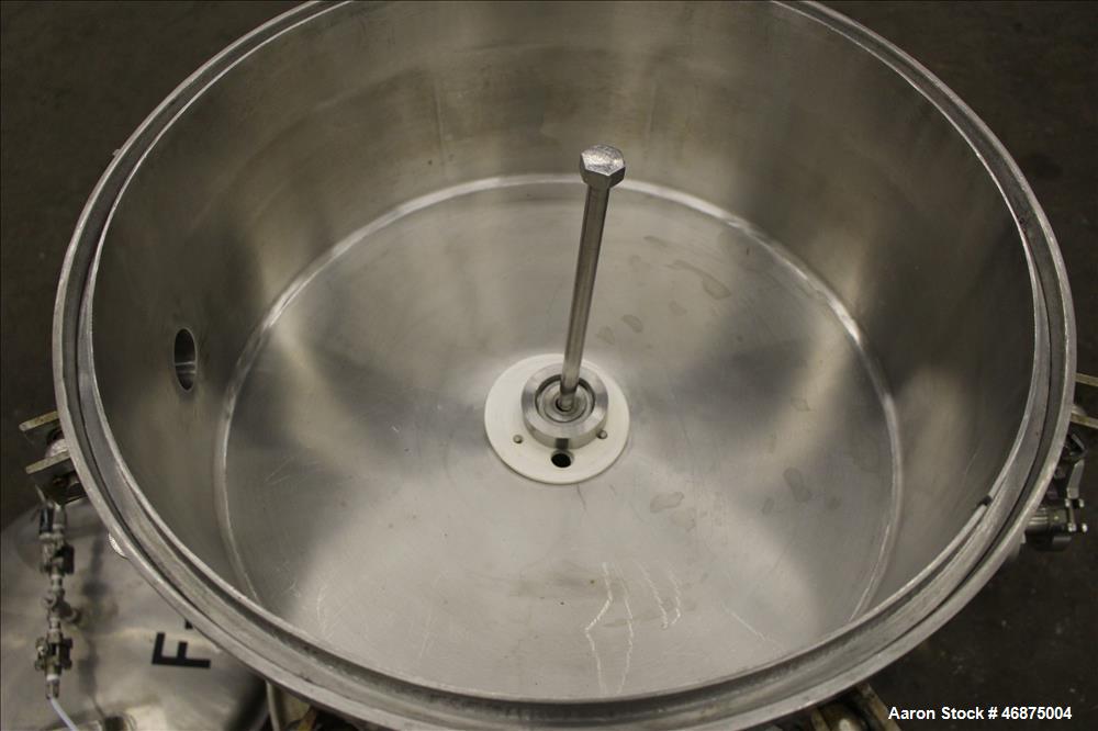 Used Sparkler Filter Pressure Leaf Filter, Model 18D4, 316L Stainless Steel, Vertical. 6.44 Square feet filter area, 0.776 cubic feet cake capacity (No Plates). Approximate 20" diameter x 8.5" straig...