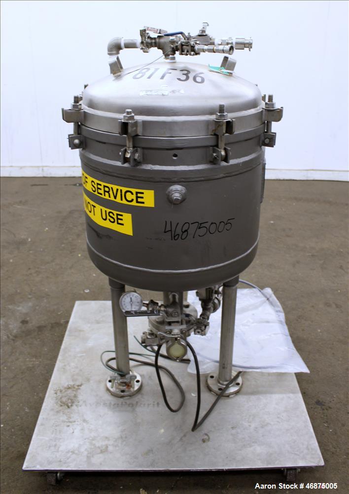 Used Sparkler Filter Pressure Leaf Filter, Model 18D4, Hastelloy C276, Vertical. 6.44 Square feet filter area, 0.776 cubic feet cake capacity. Approximately 20" diameter x 10" straight side, dished c...