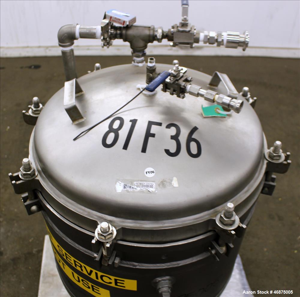 Used Sparkler Filter Pressure Leaf Filter, Model 18D4, Hastelloy C276, Vertical. 6.44 Square feet filter area, 0.776 cubic feet cake capacity. Approximately 20" diameter x 10" straight side, dished c...