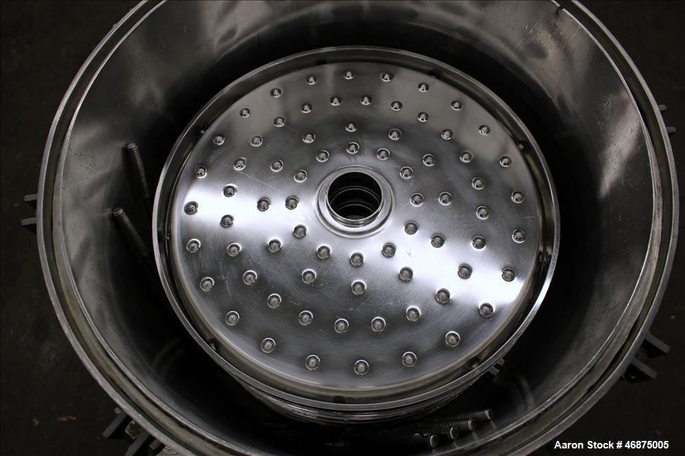 Used Sparkler Filter Pressure Leaf Filter, Model 18D4, Hastelloy C276, Vertical. 6.44 Square feet filter area, 0.776 cubic feet cake capacity. Approximately 20" diameter x 10" straight side, dished c...