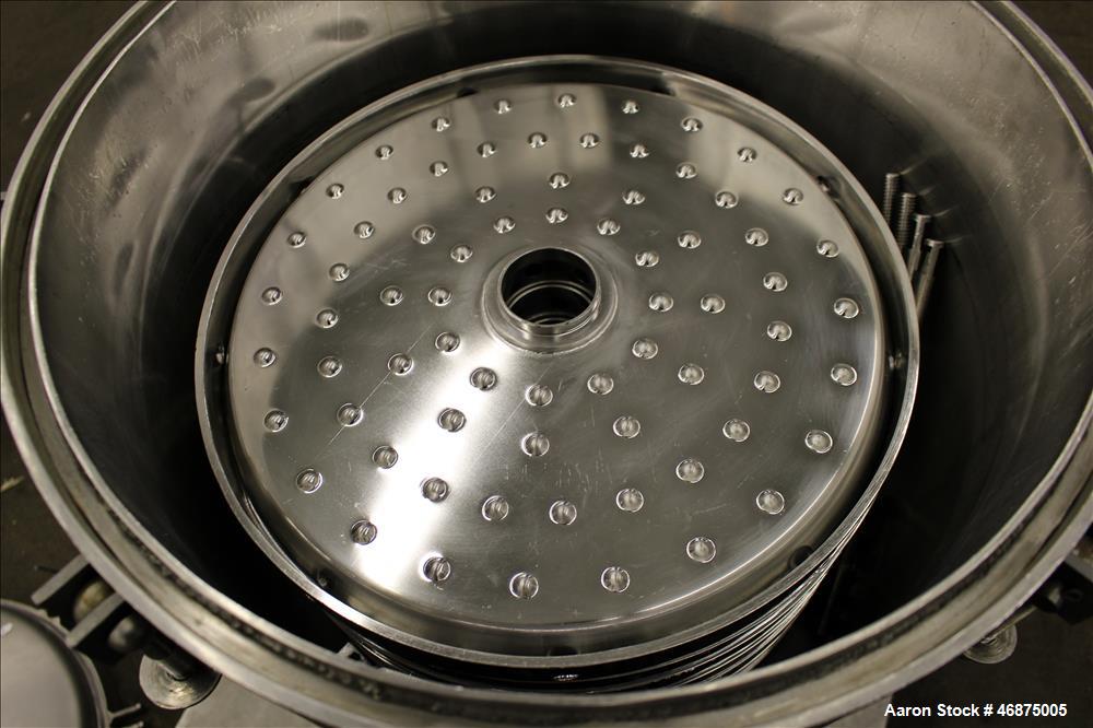 Used Sparkler Filter Pressure Leaf Filter, Model 18D4, Hastelloy C276, Vertical. 6.44 Square feet filter area, 0.776 cubic feet cake capacity. Approximately 20" diameter x 10" straight side, dished c...