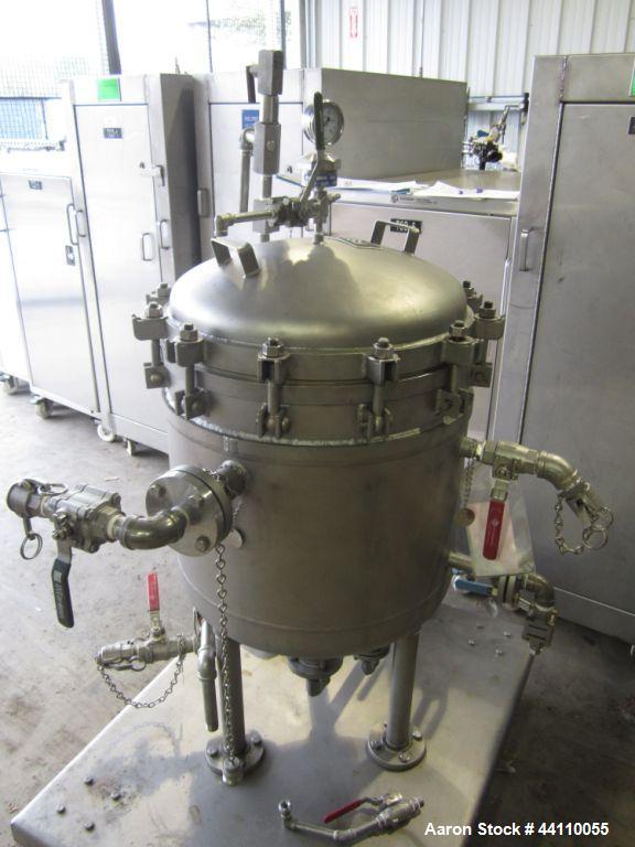 Used Sparkler Filter, Hastelloy C -22, 304SS jacket, Model 18 D 6, ??? Sq. Ft. Built 2009, S # 23742, NB # 3090, rated 60 @ 350 internal, 75 @ 350 jacket