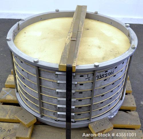 Used Sparkler Horizontal Plate Filter, Model 33-D-7, 316 Stainless Steel. Approximate 39.27 square feet filter area, (5.84) cubic feet cake capacity.