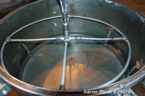 USED: Sparkler Filter, model 36 SPEC. 316 stainless steel, 36"  diameter, vertical tank, unit requires horizontal leaf. Internal rated 60 psi @ 350 deg F. NB #N/A. Year 1978.