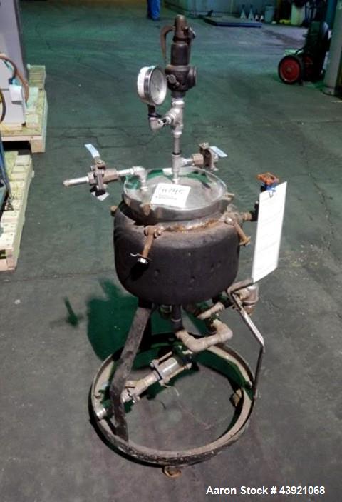 Used Sparkler Horizontal Plate Filter, Model 8-3, Stainless Steel. Approximate 1 square feet filter area, .073 cubic feet cake capacity, 3.375 gallon tank volume with filters, (3) 8" diameter filter ...