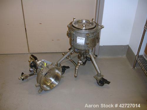 Used Sparkler Filter, Model 8-6, Hastelloy C. 2 Square feet surface area, .153 cubic feet cake capacity, rated 100 psi at 350 F internal, 316 stainless steel jacket rated 100 psi at 350 F, (6) 8" dia...