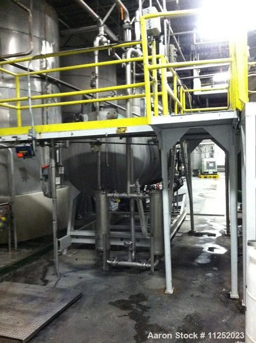 Used-US Filter Pressure Leaf Filter, Model 1000/900.  1,000 Square feet surface area, stainless steel construction, horizont...