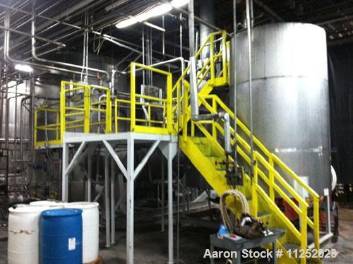 Used-US Filter Pressure Leaf Filter, Model 1000/900.  1,000 Square feet surface area, stainless steel construction, horizont...