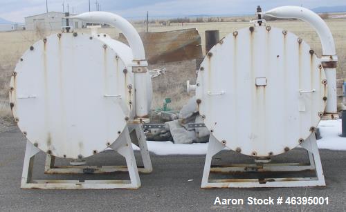 Used US Filter Pressure Leaf Filter, Model 42AJ-150.  8.3 ft3 Cake per 100 ft2 filter area, 560 lbs/ cycle. Diameter 42" x 46". 50 psi at 150 degrees F. Approximate flow rate 100 at 35 psig. Approxim...