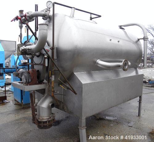Used United States Filter Auto-Jet Self-Cleaning Pressure Leaf Filter, 600 square feet filter area, model 600, 304 stainless steel. Horizontal shell 54" diameter x 96" long, (1) end dished, (1) end d...