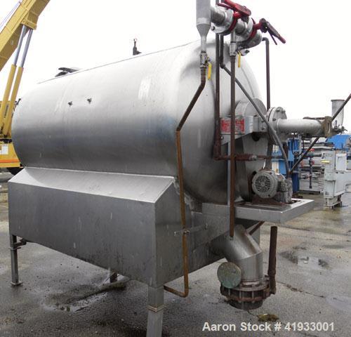 Used United States Filter Auto-Jet Self-Cleaning Pressure Leaf Filter, 600 square feet filter area, model 600, 304 stainless steel. Horizontal shell 54" diameter x 96" long, (1) end dished, (1) end d...