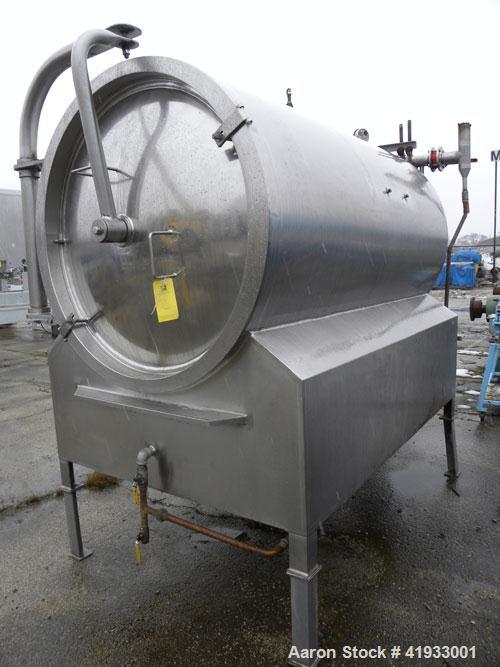 Used United States Filter Auto-Jet Self-Cleaning Pressure Leaf Filter, 600 square feet filter area, model 600, 304 stainless steel. Horizontal shell 54" diameter x 96" long, (1) end dished, (1) end d...