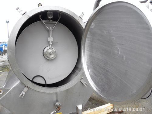 Used United States Filter Auto-Jet Self-Cleaning Pressure Leaf Filter, 600 square feet filter area, model 600, 304 stainless steel. Horizontal shell 54" diameter x 96" long, (1) end dished, (1) end d...